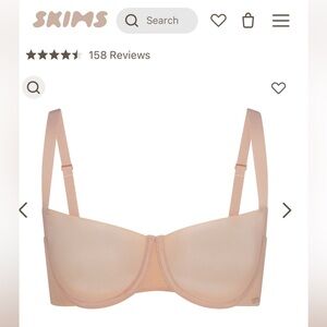 NWT Skims Bra 32F (32DDD), No Show Unlined Balconette Bra in Mica color